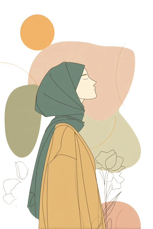 Elegant Hijab Silhouette Vinyl Car Decal Sticker – Waterproof & UV-Resistant 