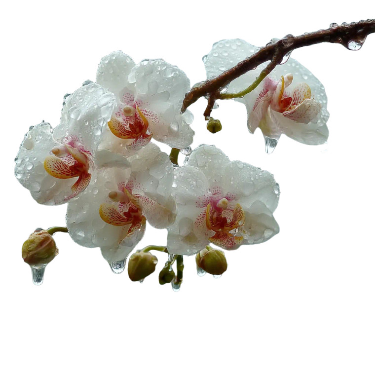 White Orchid Branch Vinyl Car Decal Sticker – Waterproof & UV-Resistant 