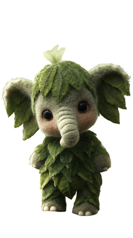 Leafy Baby Elephant Vinyl Car Decal Sticker – Waterproof & UV-Resistant 