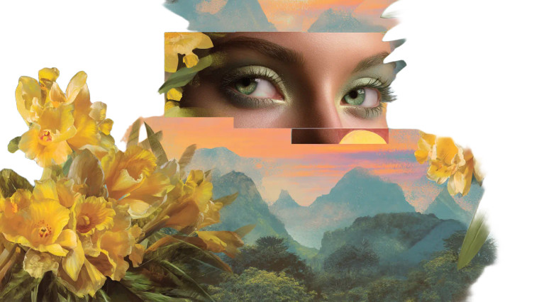 Surreal Tropical Portrait Vinyl Car Decal Sticker – Waterproof & UV-Resistant 