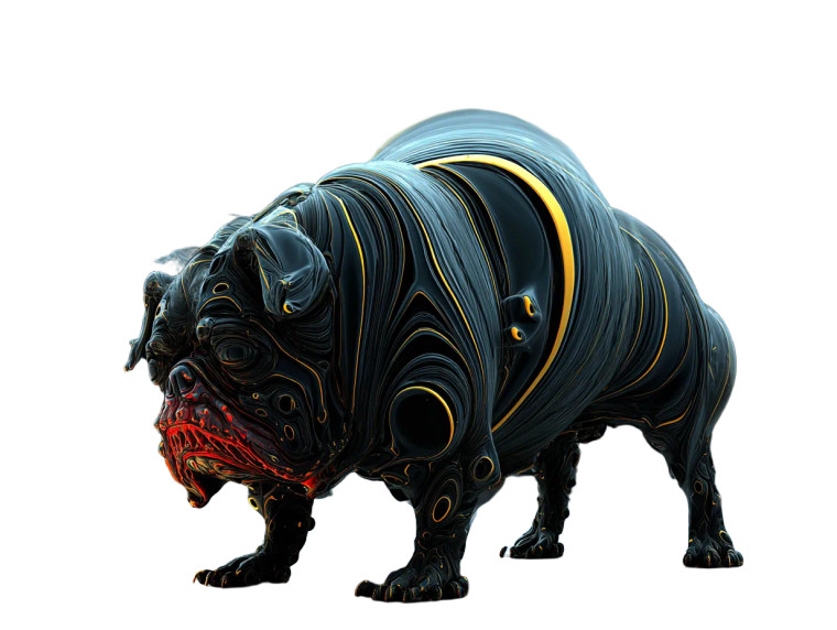 Surrealistic Robot Bulldog Vinyl Car Decal Sticker – Waterproof & UV-Resistant 
