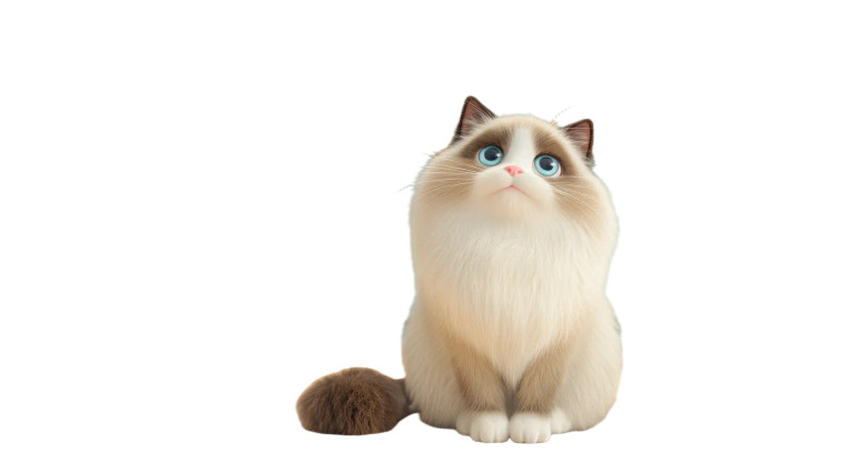 Fluffy Ragdoll Cat V5 Vinyl Car Decal Sticker – Waterproof & UV-Resistant 