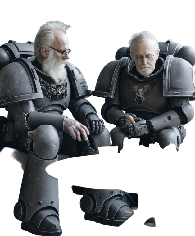 Space Marine Pensioners Vinyl Car Decal Sticker – Waterproof & UV-Resistant 