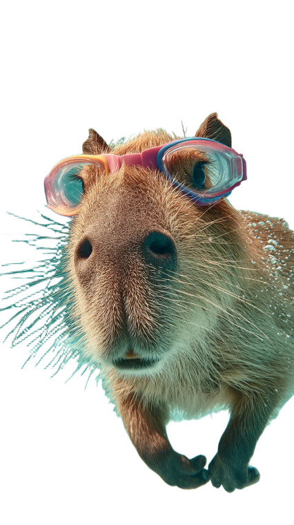 Underwater Capybara V2 Vinyl Car Decal Sticker – Waterproof & UV-Resistant 