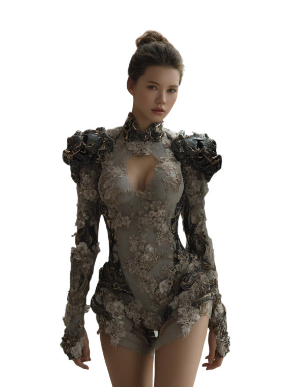 Futuristic Floral Guardian Vinyl Car Decal Sticker – Waterproof & UV-Resistant 