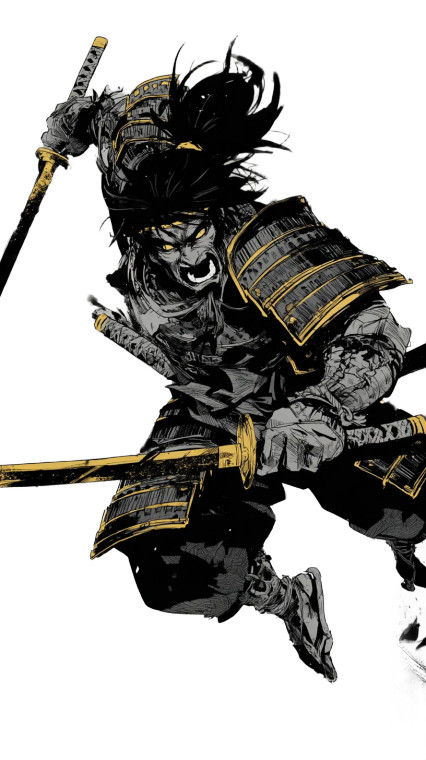 Roaring Samurai Warrior Vinyl Car Decal Sticker – Waterproof & UV-Resistant 