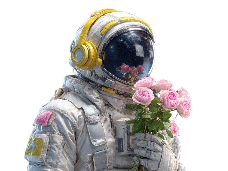 Astronaut With Roses V2 Vinyl Car Decal Sticker – Waterproof & UV-Resistant 