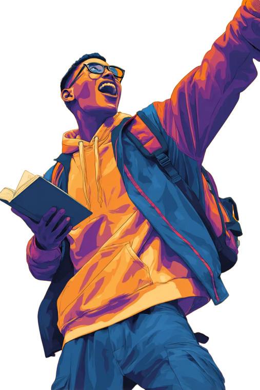 Cheerful Egyptian Student Vinyl Car Decal Sticker – Waterproof & UV-Resistant 