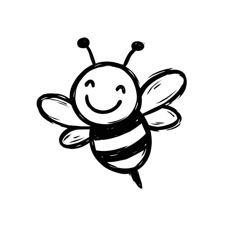 Friendly Bee Icon Vinyl Car Decal Sticker – Waterproof & UV-Resistant 
