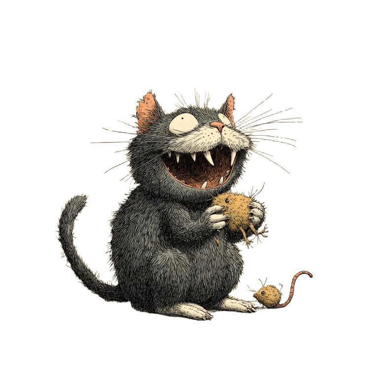 Horrible Cat Eats Vinyl Car Decal Sticker – Waterproof & UV-Resistant 