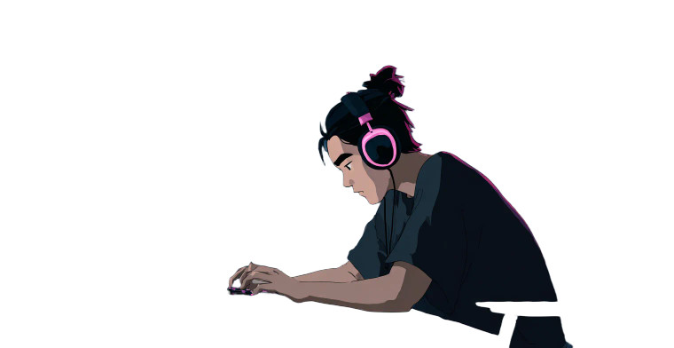 Asian Boy Gaming Vinyl Car Decal Sticker – Waterproof & UV-Resistant 