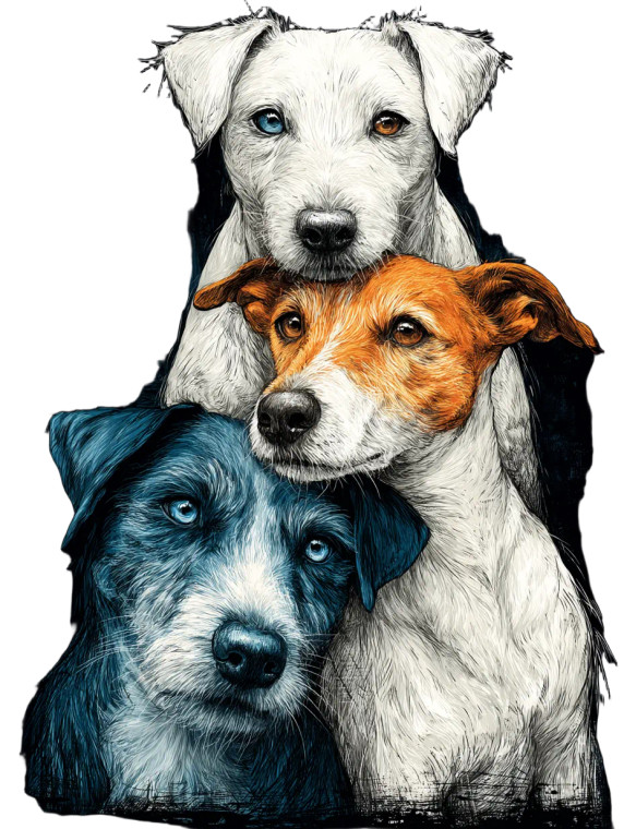 Cartoon Dog Stack Vinyl Car Decal Sticker – Waterproof & UV-Resistant 