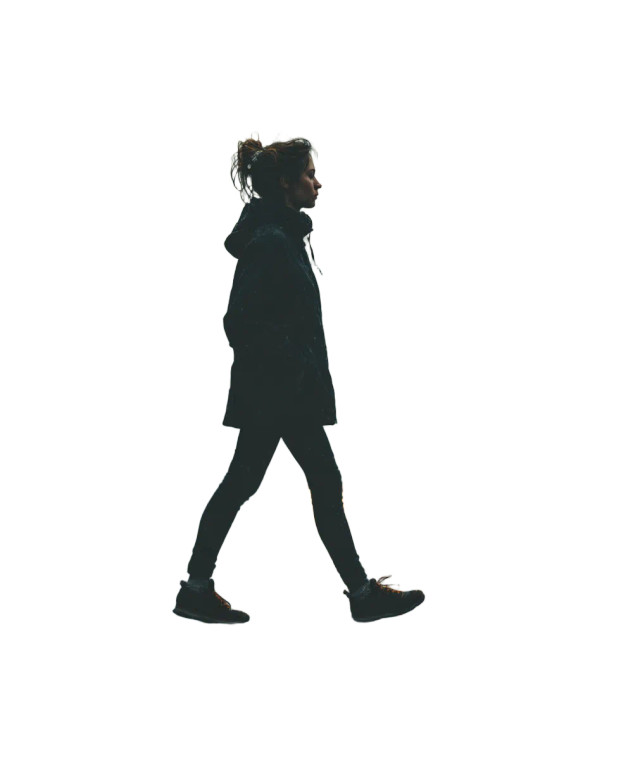 Woman Walking Briskly Vinyl Car Decal Sticker – Waterproof & UV-Resistant 