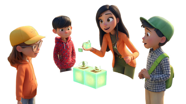 Cheerful Teacher With Tech Vinyl Car Decal Sticker – Waterproof & UV-Resistant 