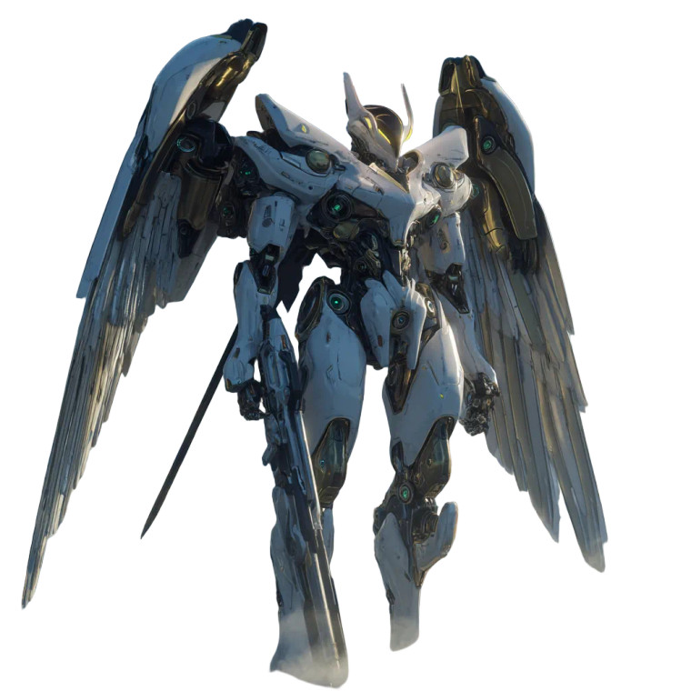 Futuristic Mecha Angel Vinyl Car Decal Sticker – Waterproof & UV-Resistant 