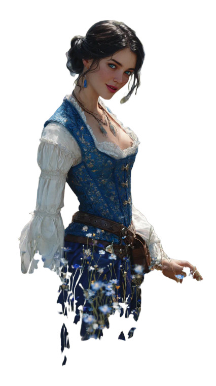 Medieval Flower Maiden Vinyl Car Decal Sticker – Waterproof & UV-Resistant 