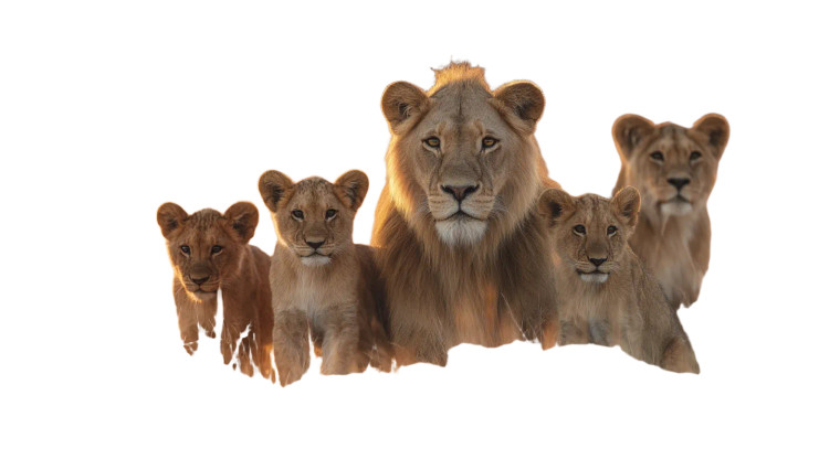 Lion Family Portrait V3 Vinyl Car Decal Sticker – Waterproof & UV-Resistant 