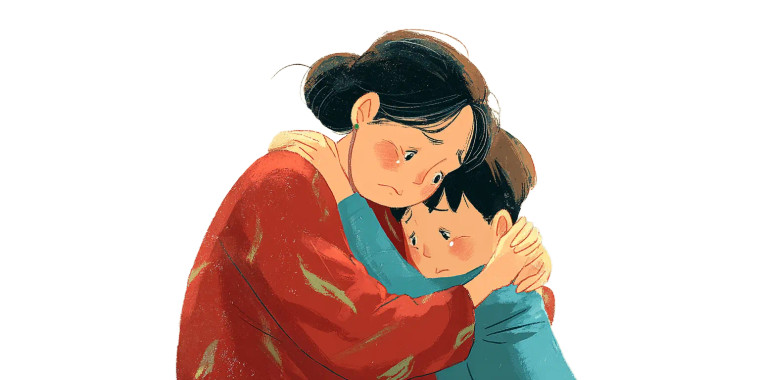 Mother And Son Hug V7 Vinyl Car Decal Sticker – Waterproof & UV-Resistant 