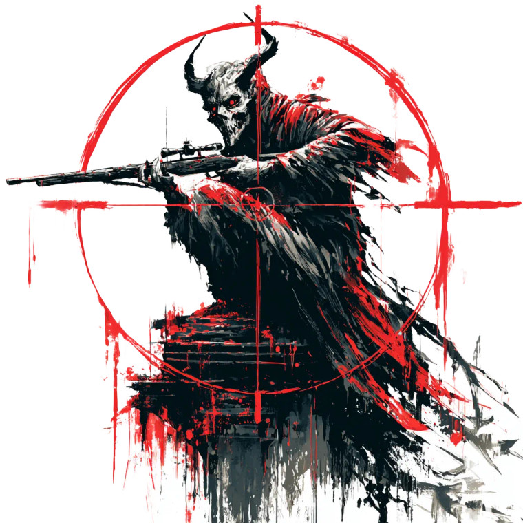 Devil In Crosshairs Vinyl Car Decal Sticker – Waterproof & UV-Resistant 