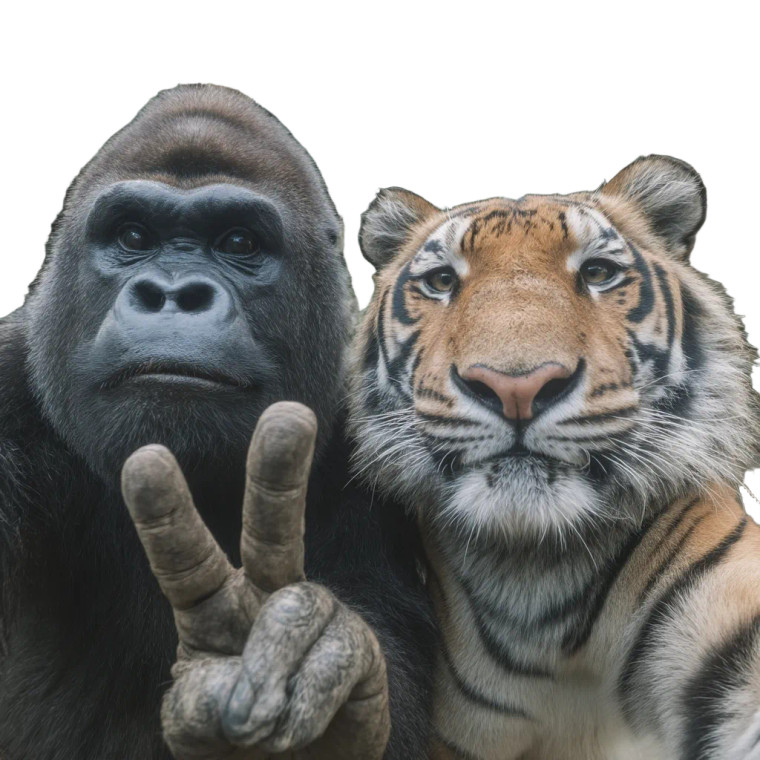 Gorilla Tiger Peace V5 Vinyl Car Decal Sticker – Waterproof & UV-Resistant 
