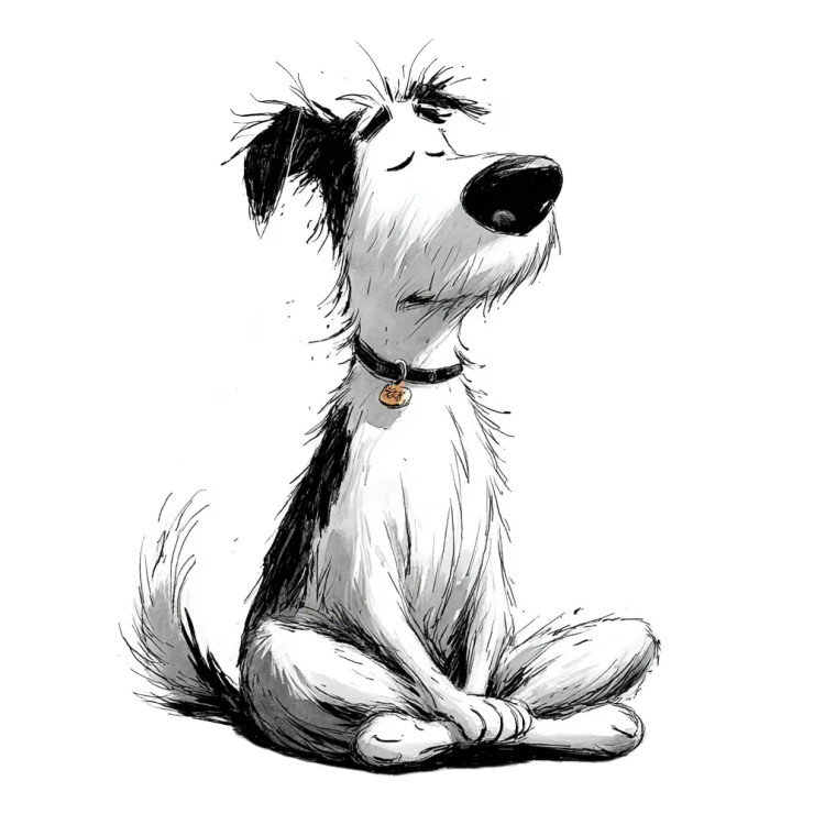 Meditating Dog V2 Vinyl Car Decal Sticker – Waterproof & UV-Resistant 