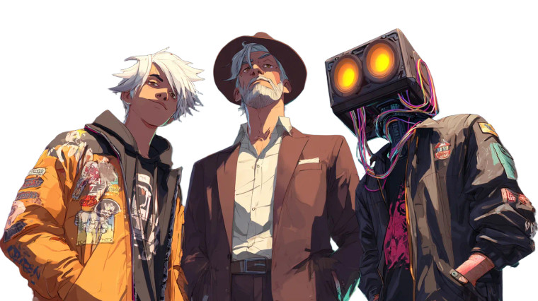 Urban Character Trio Vinyl Car Decal Sticker – Waterproof & UV-Resistant 