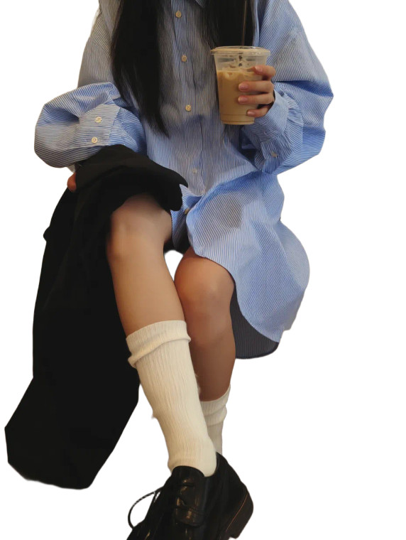 Korean Girl Sitting Vinyl Car Decal Sticker – Waterproof & UV-Resistant 