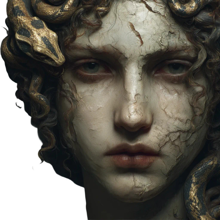 Medusa Caravaggio Style Vinyl Car Decal Sticker – Waterproof & UV-Resistant 