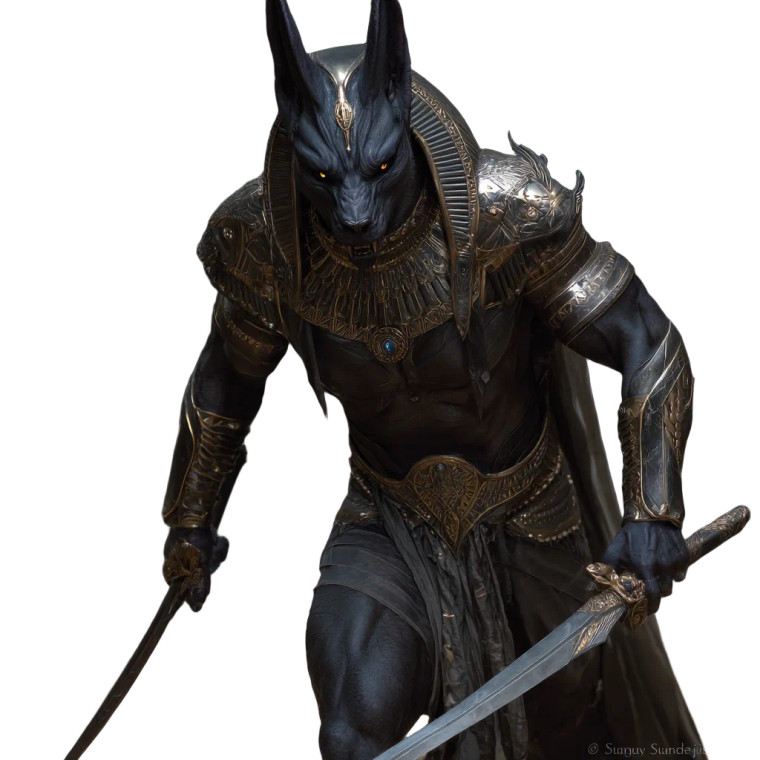 Anubis In Battle Vinyl Car Decal Sticker – Waterproof & UV-Resistant 