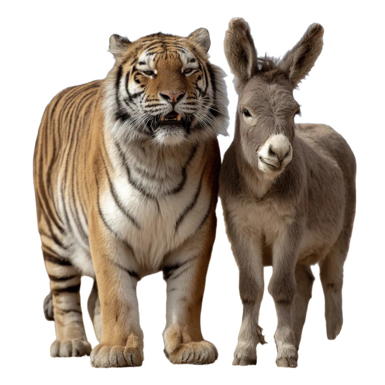 Chonky Tiger Donkey Vinyl Car Decal Sticker – Waterproof & UV-Resistant 