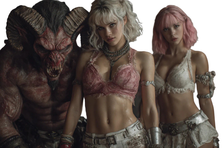 Demon Fight Scene Vinyl Car Decal Sticker – Waterproof & UV-Resistant 