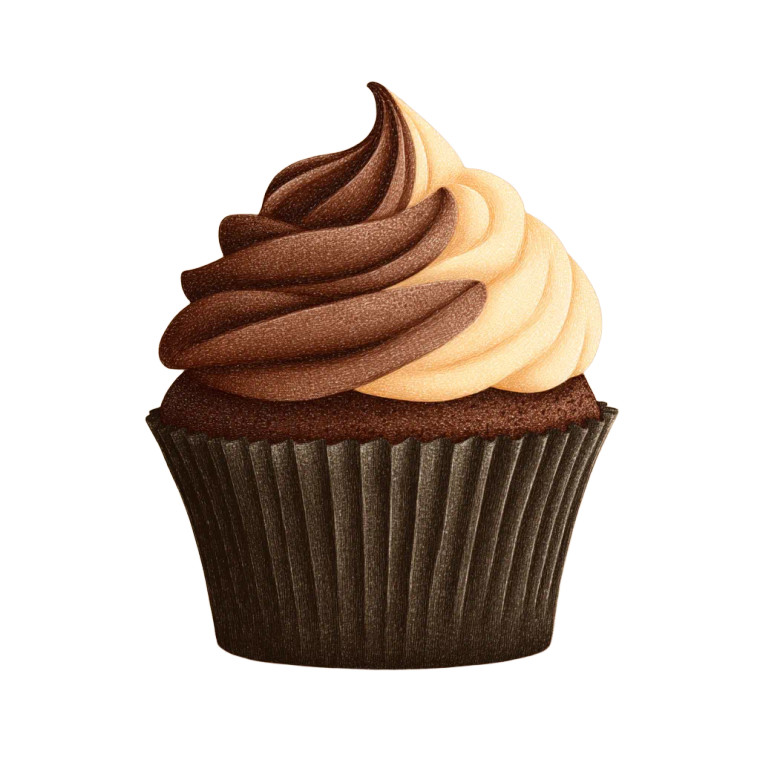 Brown Cupcake Cartoon Vinyl Car Decal Sticker – Waterproof & UV-Resistant 