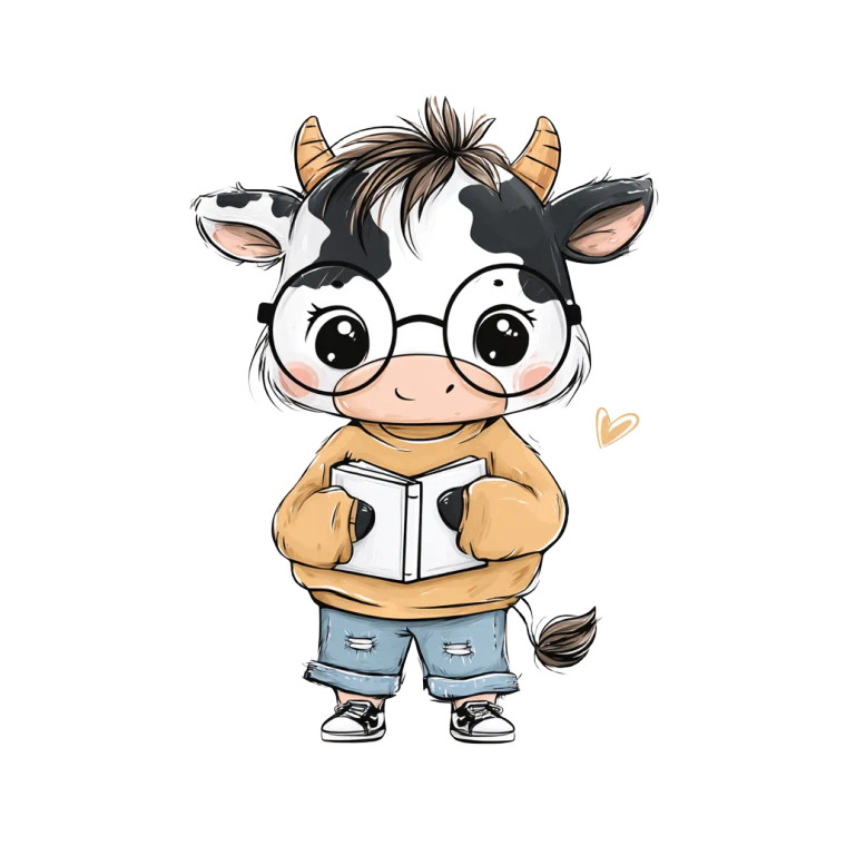 Chibi Kawaii Cow Vinyl Car Decal Sticker – Waterproof & UV-Resistant 