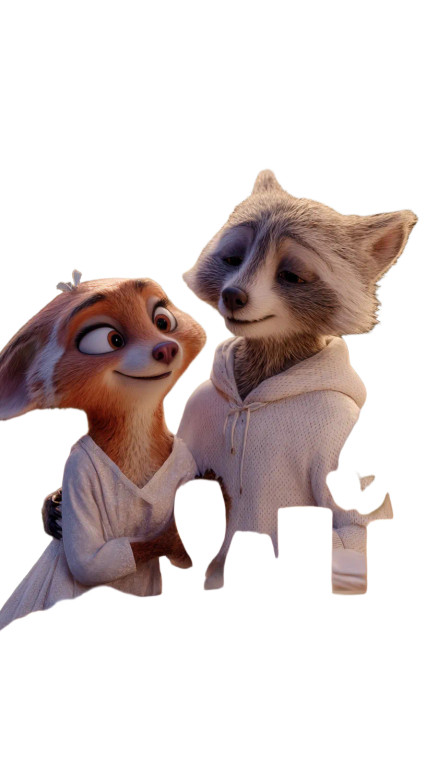 Romantic Raccoon Duo Vinyl Car Decal Sticker – Waterproof & UV-Resistant 