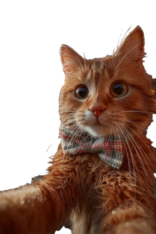 Ginger Cat Selfie V6 Vinyl Car Decal Sticker – Waterproof & UV-Resistant 