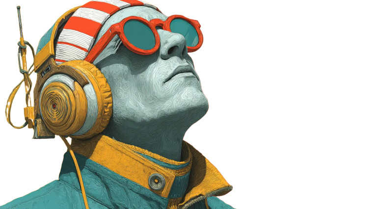 Retro Futuristic Album Vinyl Car Decal Sticker – Waterproof & UV-Resistant 