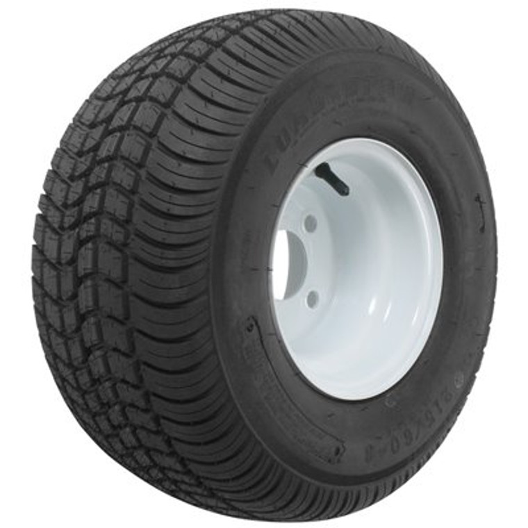 Loadstar K399 10x6 Wheel | ST205 X 65-10 Tire | 2 Piece Welded Steel Construction | 910lb Capacity | Trailer Bias Ply | Non-Directional Tread