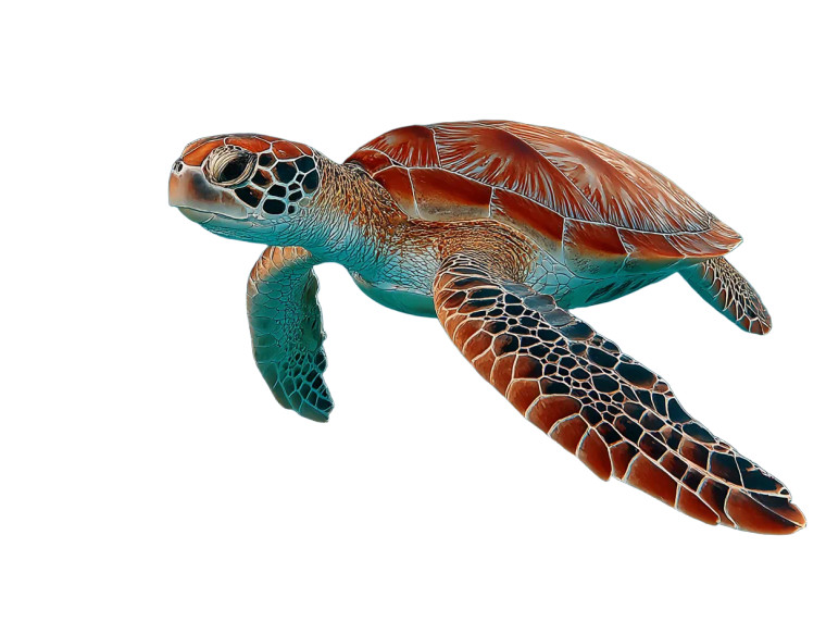 Sea Turtle Swimming V4 Vinyl Car Decal Sticker – Waterproof & UV-Resistant 