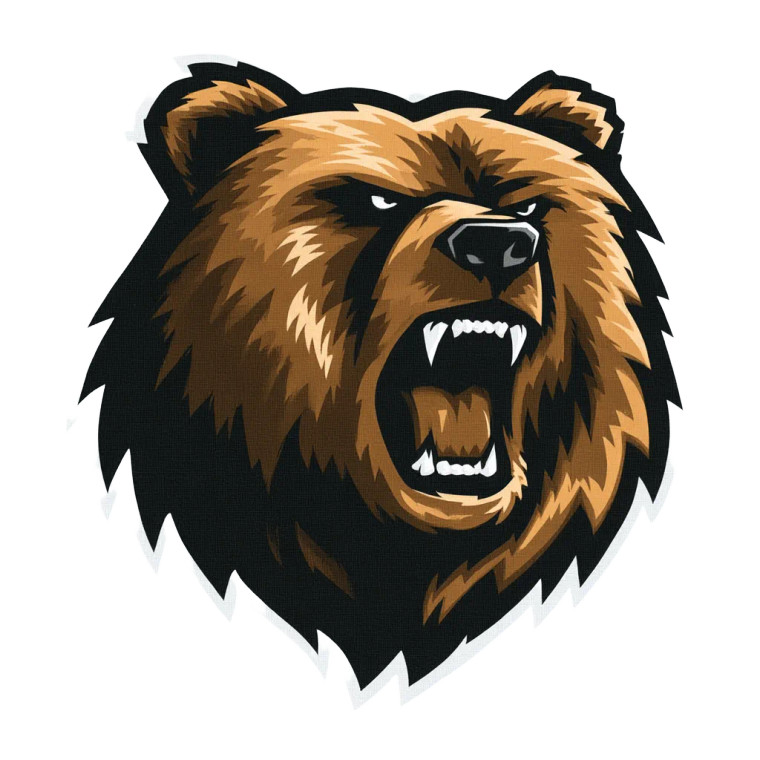 Grizzly Bear Logo Vinyl Car Decal Sticker – Waterproof & UV-Resistant 