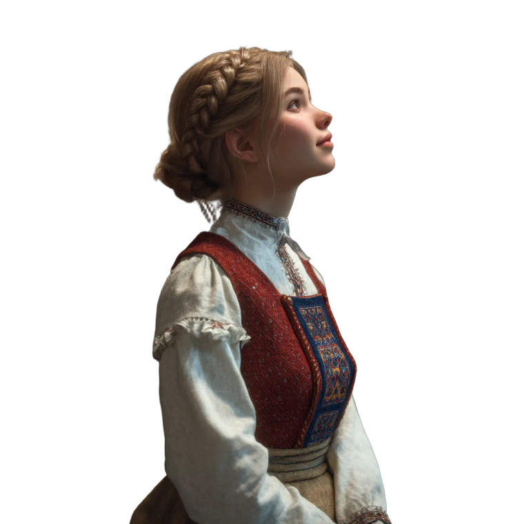 Norwegian Bunad Woman Vinyl Car Decal Sticker – Waterproof & UV-Resistant 