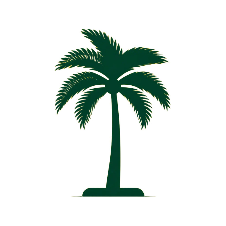 Palm Tree Icon Vinyl Car Decal Sticker – Waterproof & UV-Resistant 