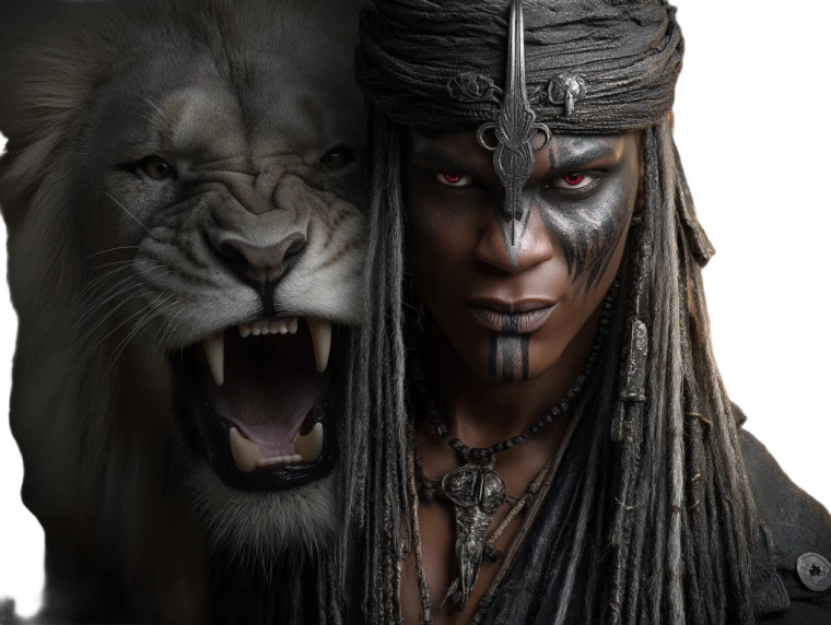 Masked Warrior Lion Vinyl Car Decal Sticker – Waterproof & UV-Resistant 