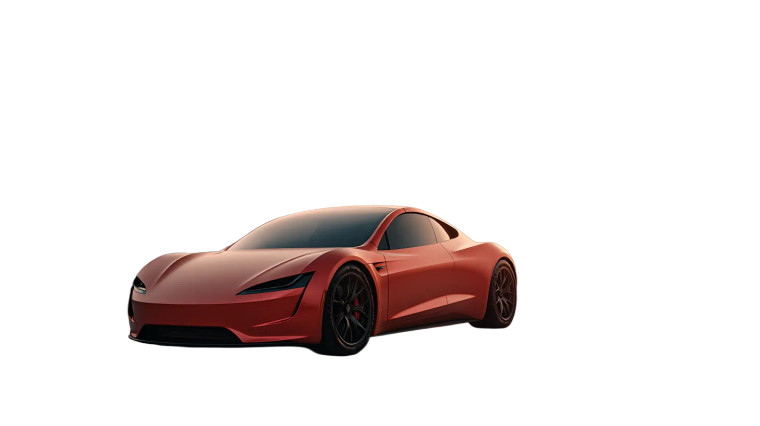 Red Tesla Roadster Vinyl Car Decal Sticker – Waterproof & UV-Resistant 
