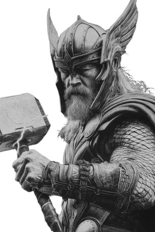 Thor With Hammer V2 Vinyl Car Decal Sticker – Waterproof & UV-Resistant 