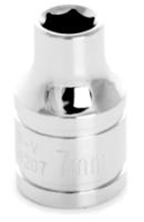 Performance Tool 3/8 Inch Drive Socket | 7mm 6 Point Metric Socket, Chrome Vanadium Steel