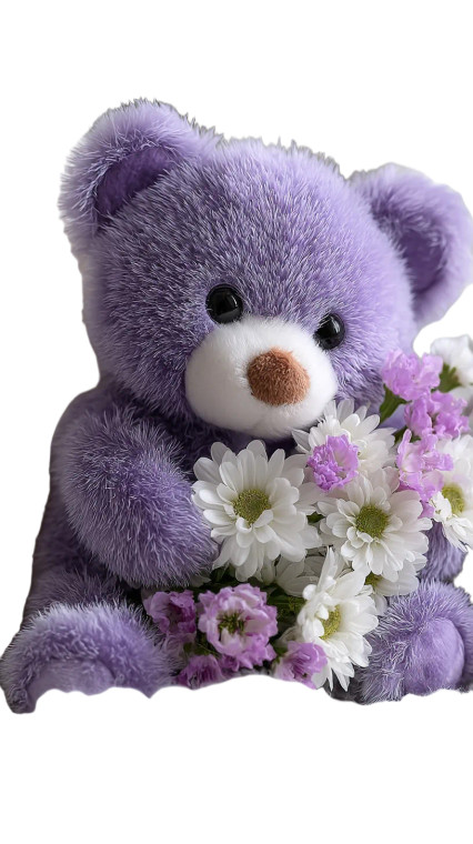 Purple Teddy Bear V2 Vinyl Car Decal Sticker – Waterproof & UV-Resistant 