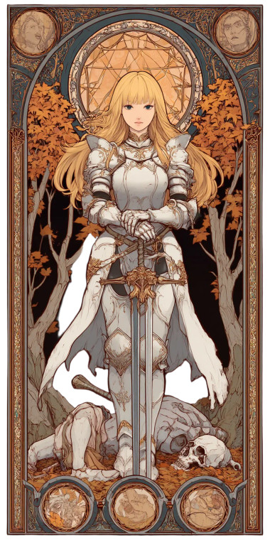 Fantasy Knight Illustration Vinyl Car Decal Sticker – Waterproof & UV-Resistant 