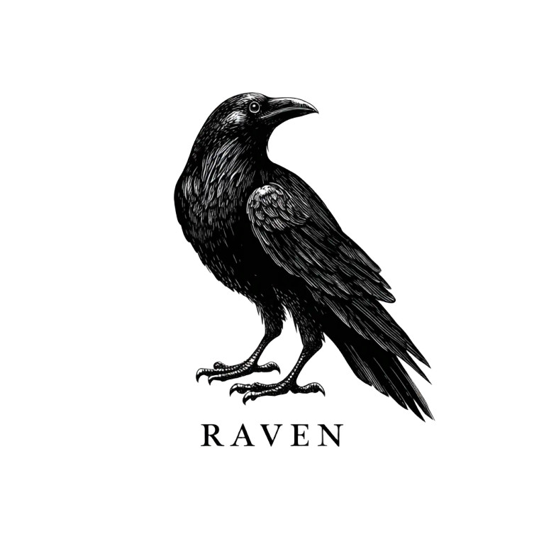 Raven Logo Vinyl Car Decal Sticker – Waterproof & UV-Resistant 