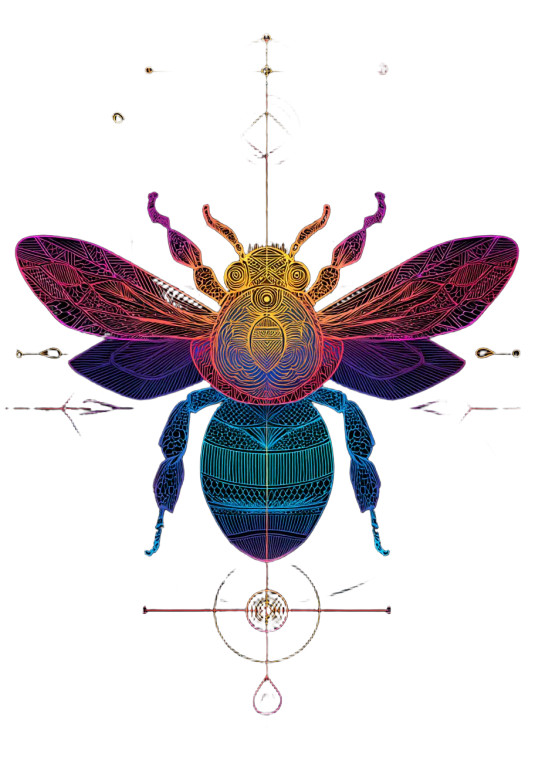 Sacred Geometry Bee V2 Vinyl Car Decal Sticker – Waterproof & UV-Resistant 