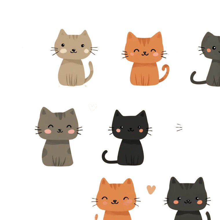 Cute Kitties Vinyl Car Decal Sticker – Waterproof & UV-Resistant 